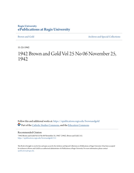 1942 Brown and Gold Vol 25 No 06 November 25, 1942
