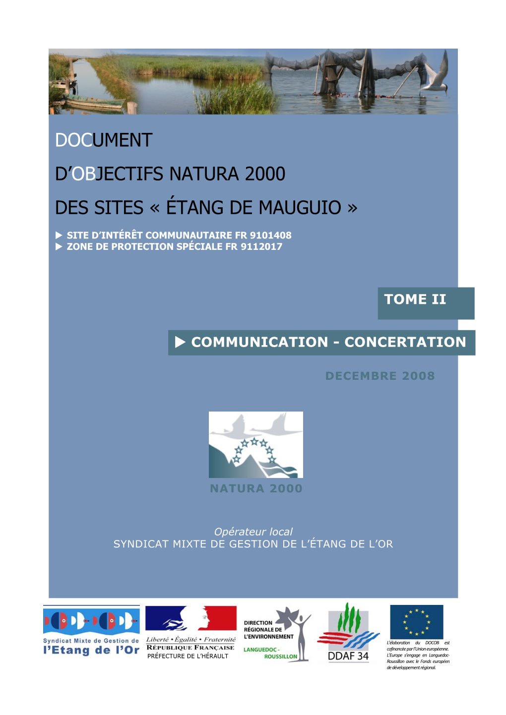 D'objectifs Natura 2000 Des Sites « Étang De Mauguio