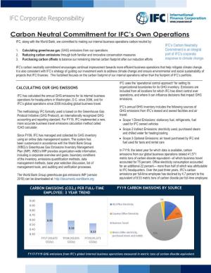 IFC Carbon Neutrality Committment Factsheet