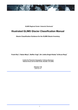 GLIMS Glacier Classification Manual