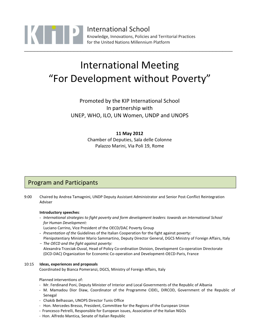 For Development Without Poverty”