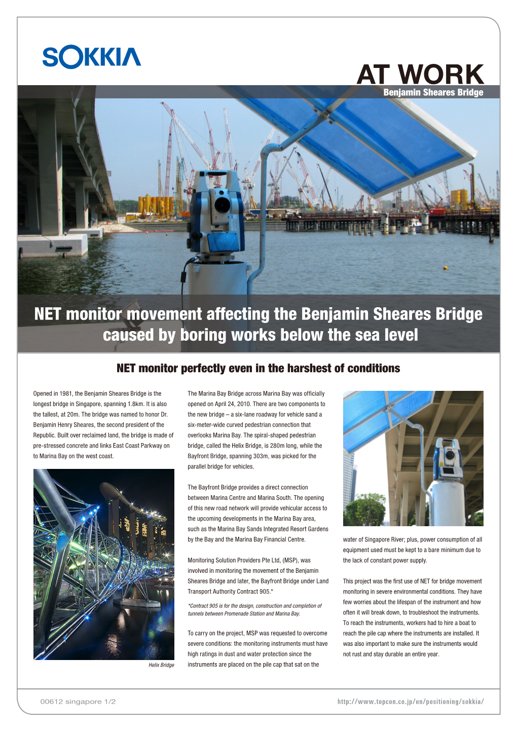 The Benjamin Sheares Bridge Caused by Boring Works Below the Sea Level
