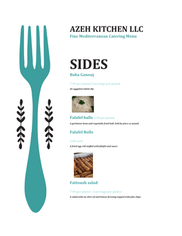 See Azeh Kitchen's Catering Menu And