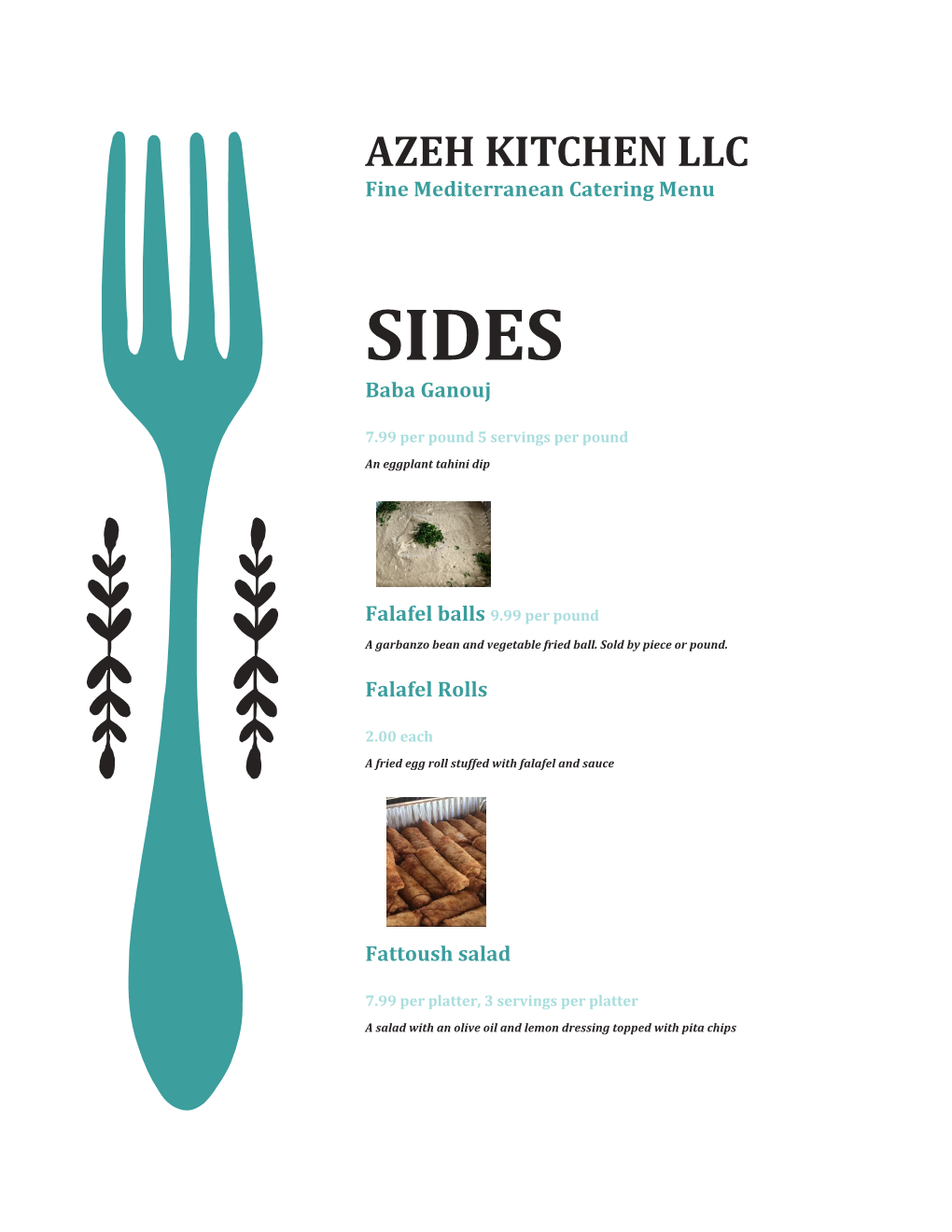 See Azeh Kitchen's Catering Menu And