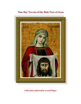 Nine Day Novena of the Holy Face of Jesus