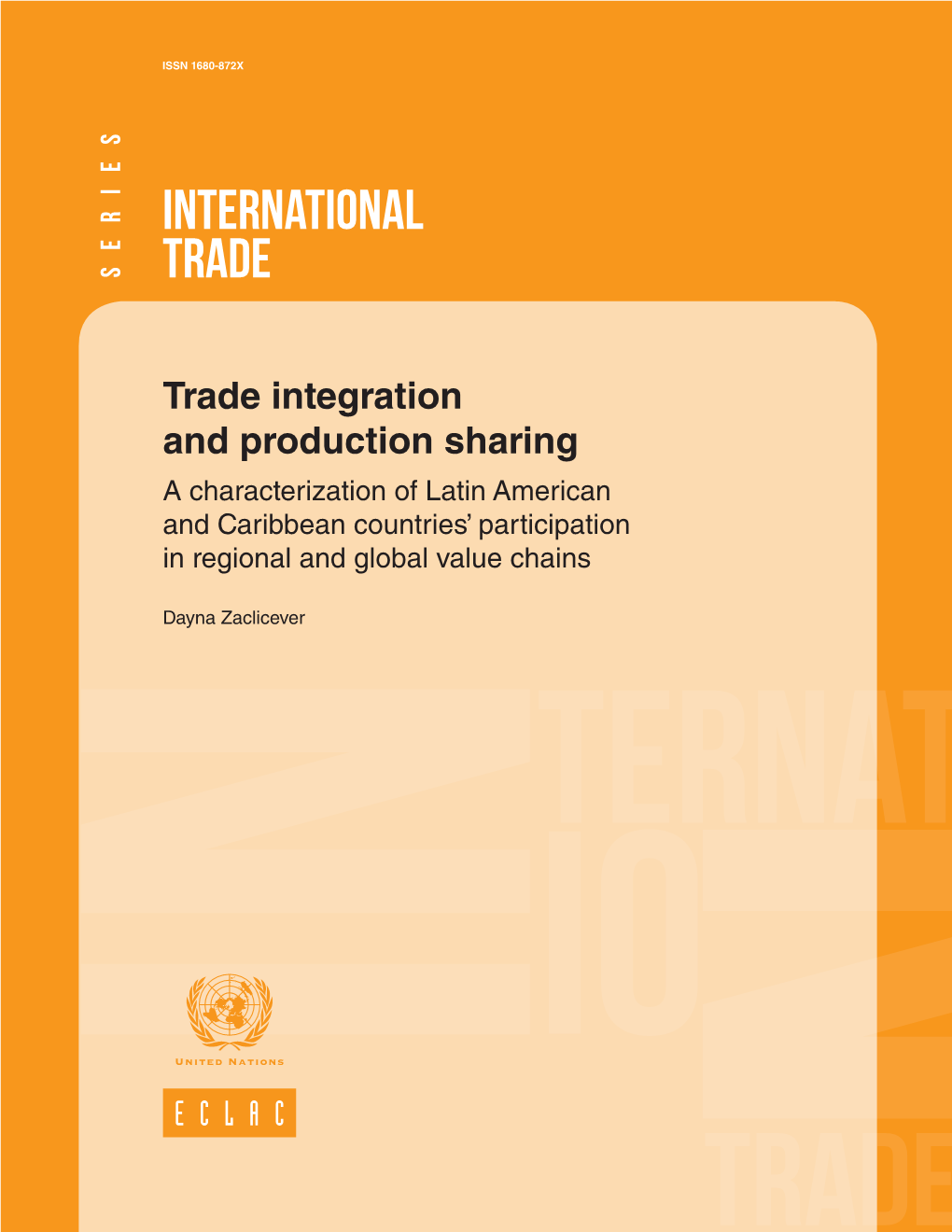 International Trade and Integration of the Economic Commission for Latin America and the Caribbean (ECLAC)