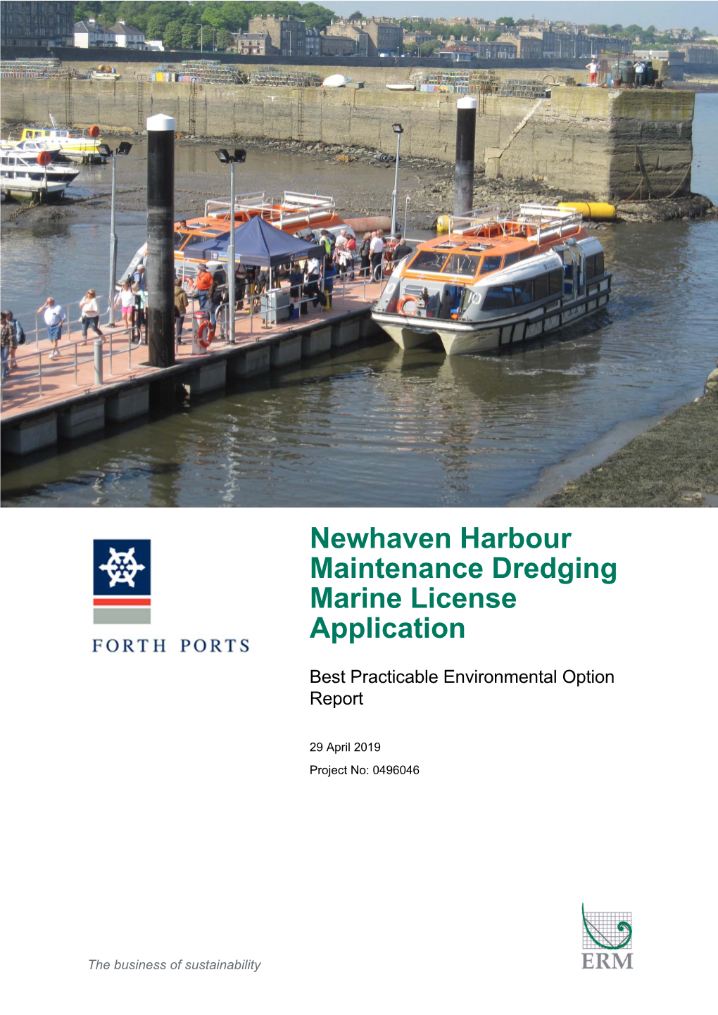 Newhaven Harbour Maintenance Dredging Marine License Application Document Subtitle Best Practicable Environmental Option Report Project No