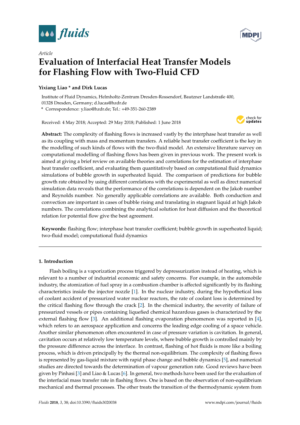 Evaluation of Interfacial Heat Transfer Models for Flashing Flow with Two-Fluid CFD