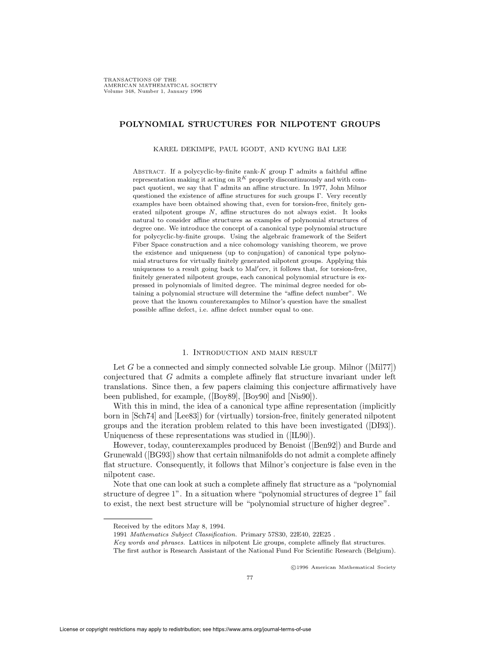 Polynomial Structures for Nilpotent Groups