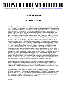 Jane Glover Conductor