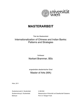 Internationalization of Chinese and Indian Banks: Patterns and Strategies