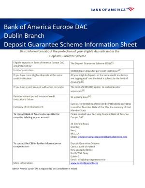 Bank of America Europe DAC Dublin Branch