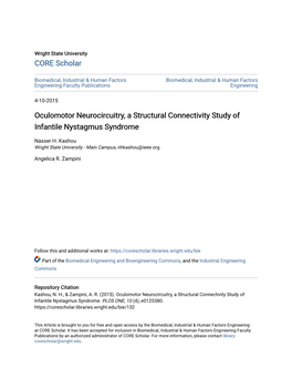 Oculomotor Neurocircuitry, a Structural Connectivity Study of Infantile Nystagmus Syndrome