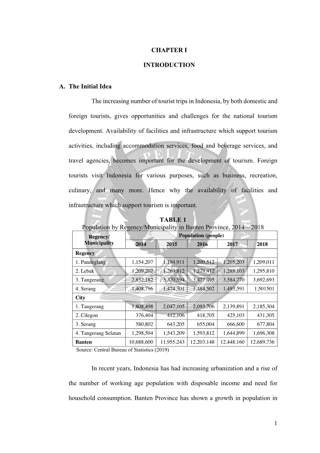 1 CHAPTER I INTRODUCTION A. the Initial Idea the Increasing Number