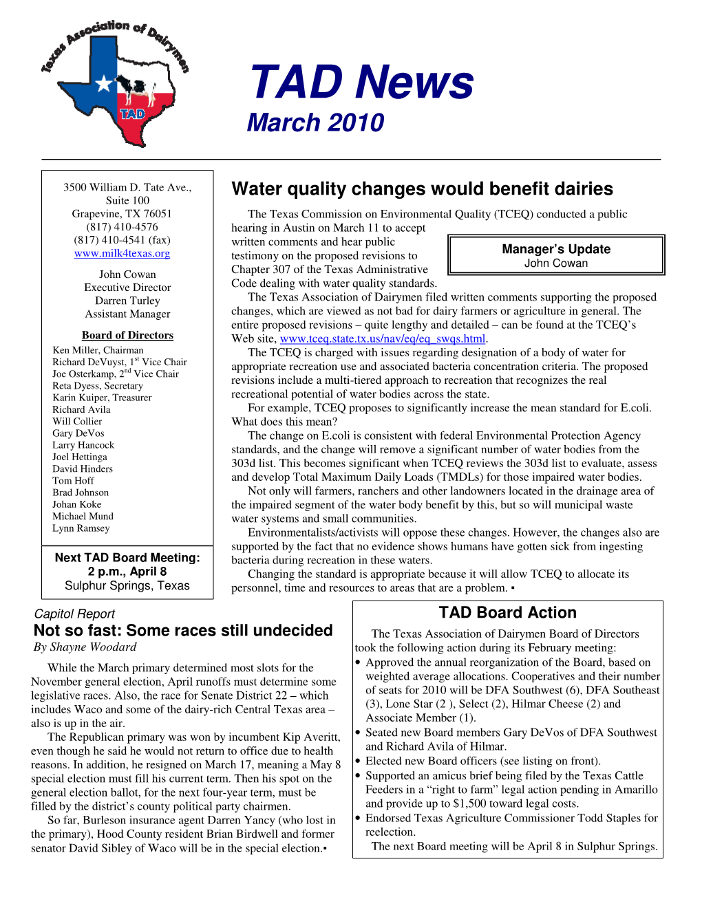 TAD News March 2010