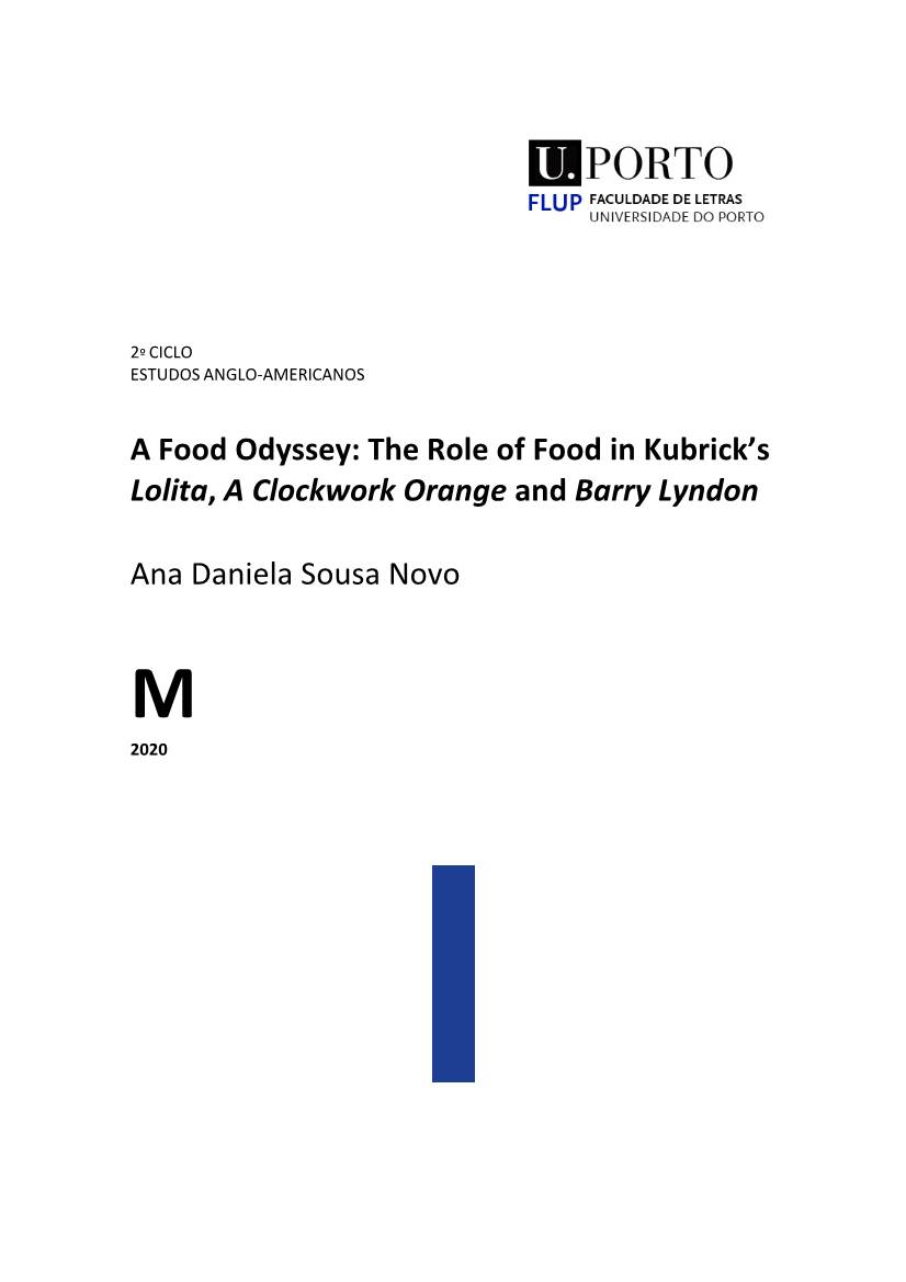 The Role of Food in Kubrick's Lolita, a Clockwork Orange and Barry