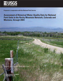 Assessment of Historical Water-Quality Data for National Park Units in the Rocky Mountain Network, Colorado and Montana, Through 2004