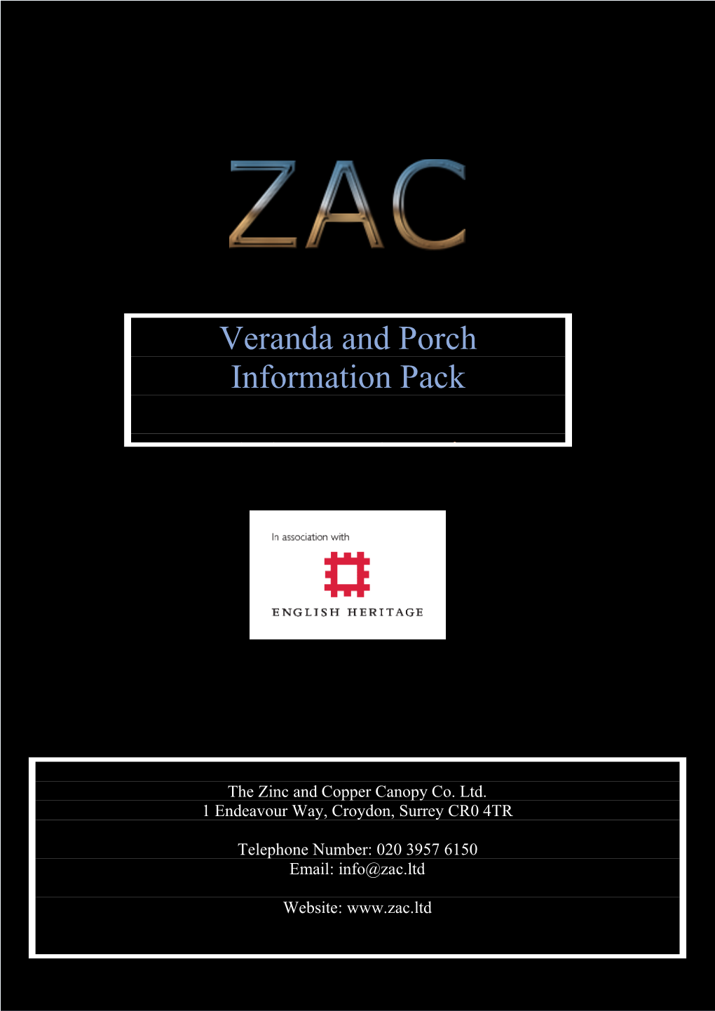 Veranda and Porch Information Pack ZAC Door Canopies