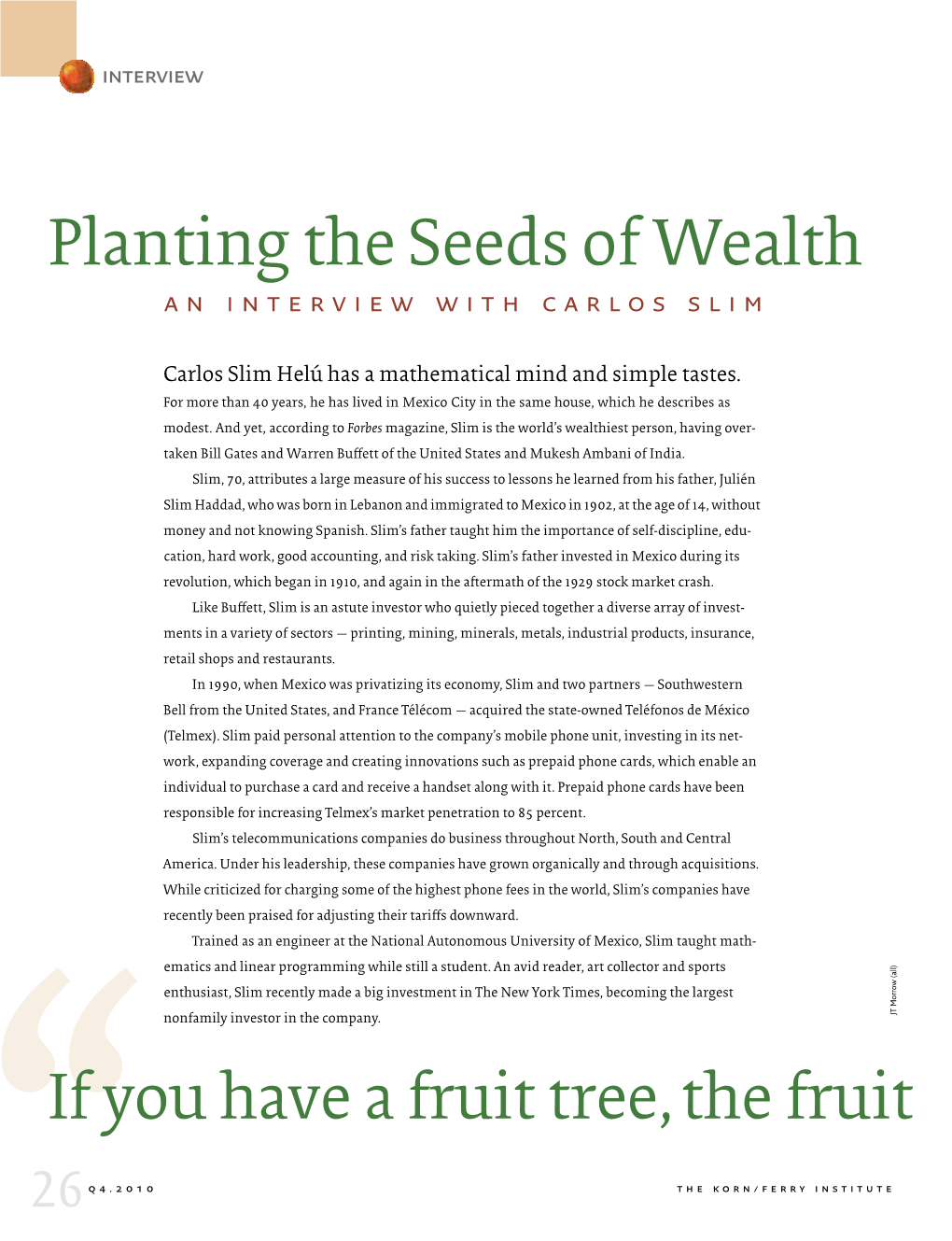 Planting the Seeds of Wealth