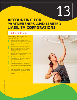 ACCOUNTING for PARTNERSHIPS and LIMITED LIABILITY CORPORATIONS Objectives