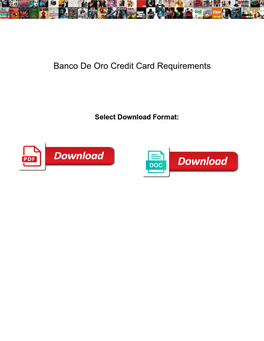 Banco De Oro Credit Card Requirements