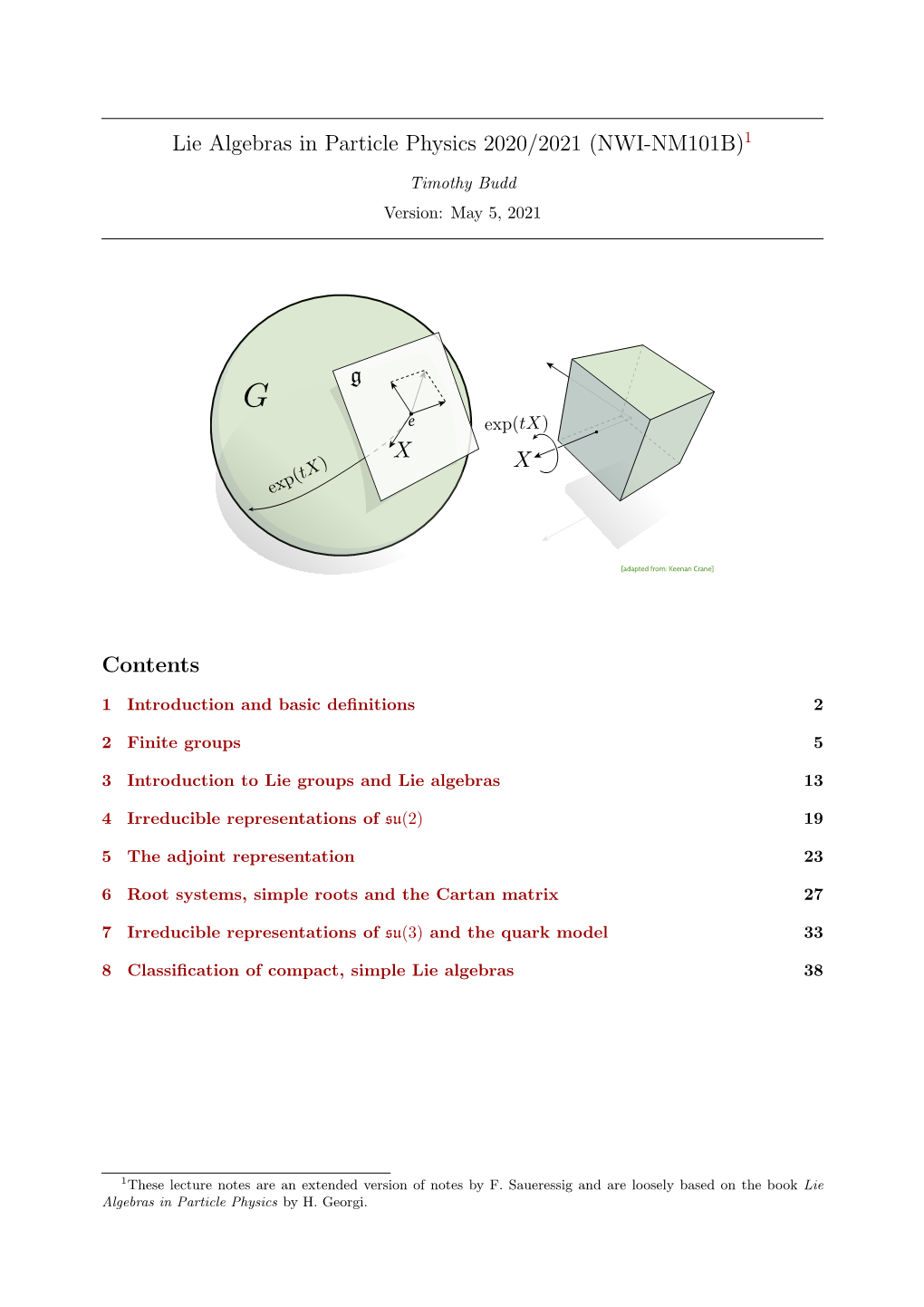 Lie Algebras in Particle Physics 2020/2021 (NWI-NM101B)1 Contents