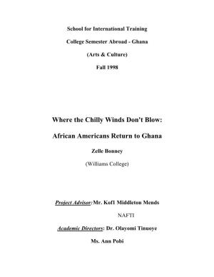 African Americans Return to Ghana
