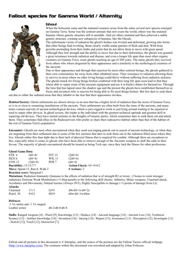 Fallout Species for Gamma World / Alternity