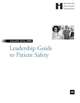 Leadership Guide to Patient Safety