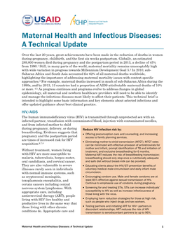 Maternal Health and Infectious Diseases: a Technical Update