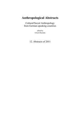 Anthropological Abstracts