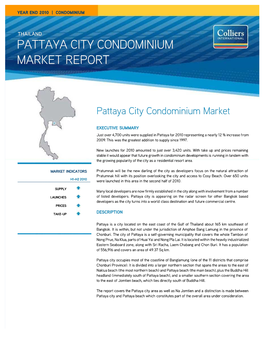Pattaya City Condominium Market Report