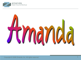 Introducing Amanda Enterprise 2.6.2