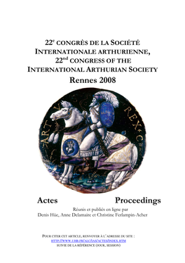 Rennes 2008 Actes Proceedings