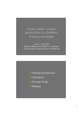Upper Airway Obstruction in Children: Imaging Essentials