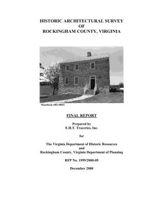 Historic Architectural Survey of Rockingham County, Virginia