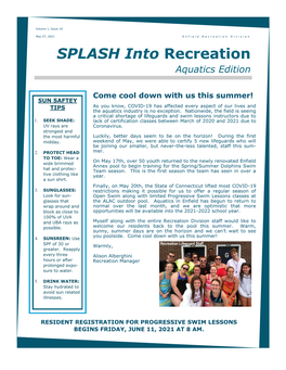 SPLASH Into Recreation: Aquatics Edition