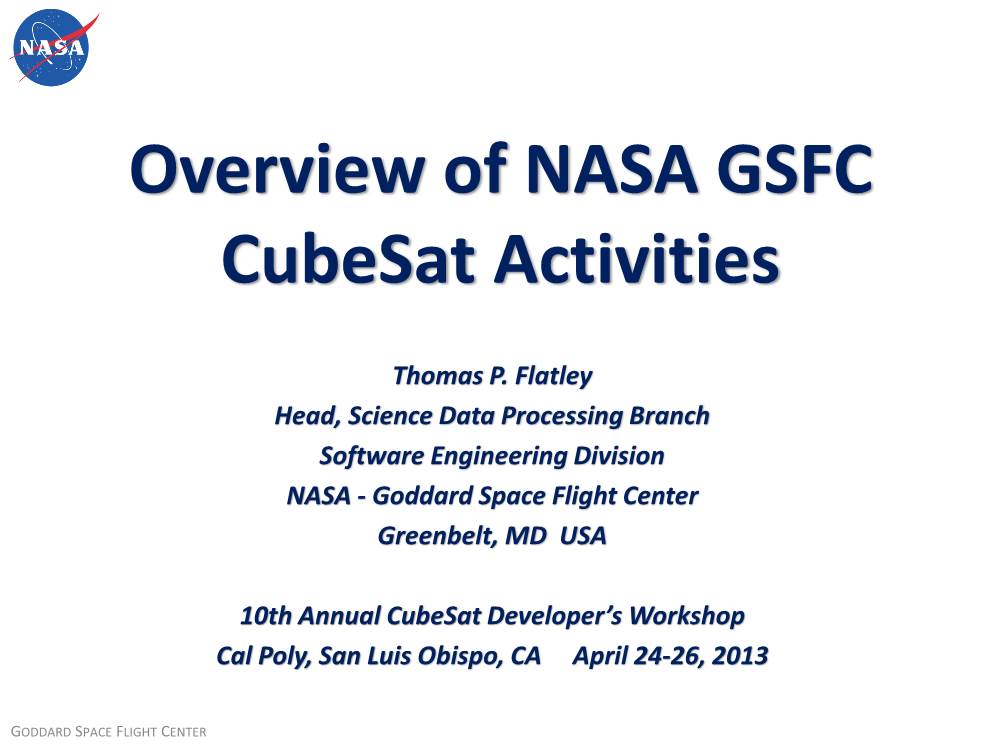 Overview of NASA GSFC Cubesat Activities