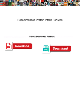 Recommended Protein Intake for Men