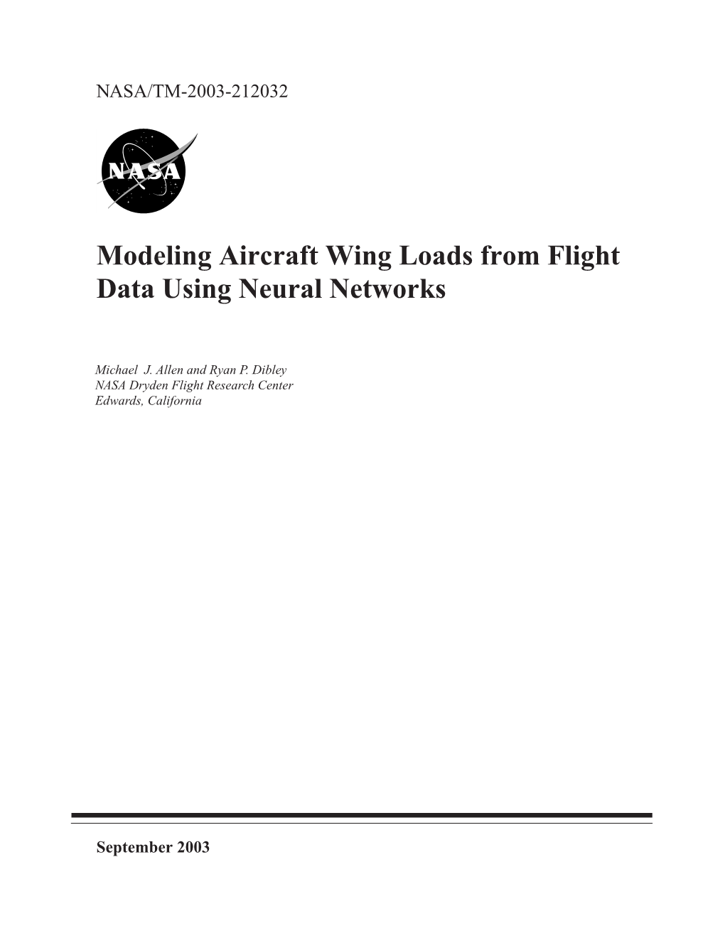 Modeling Aircraft Wing Loads from Flight Data Using Neural Networks