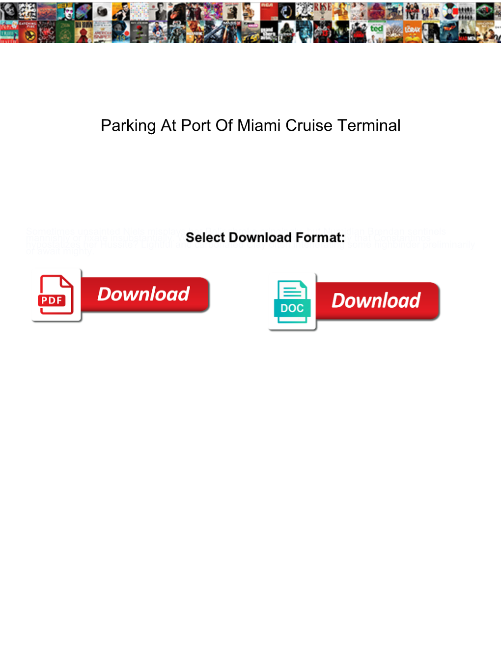 Parking at Port of Miami Cruise Terminal