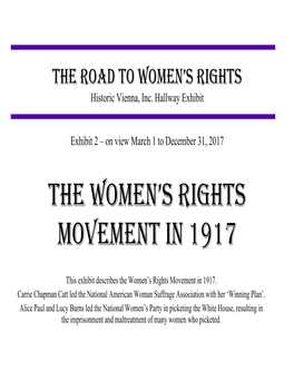 HVI the Women's Rights Movement in 1917 Exhibit 2