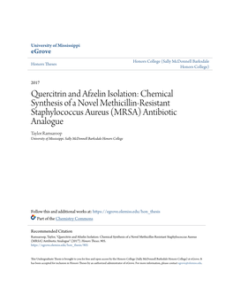 Quercitrin and Afzelin Isolation: Chemical Synthesis of A