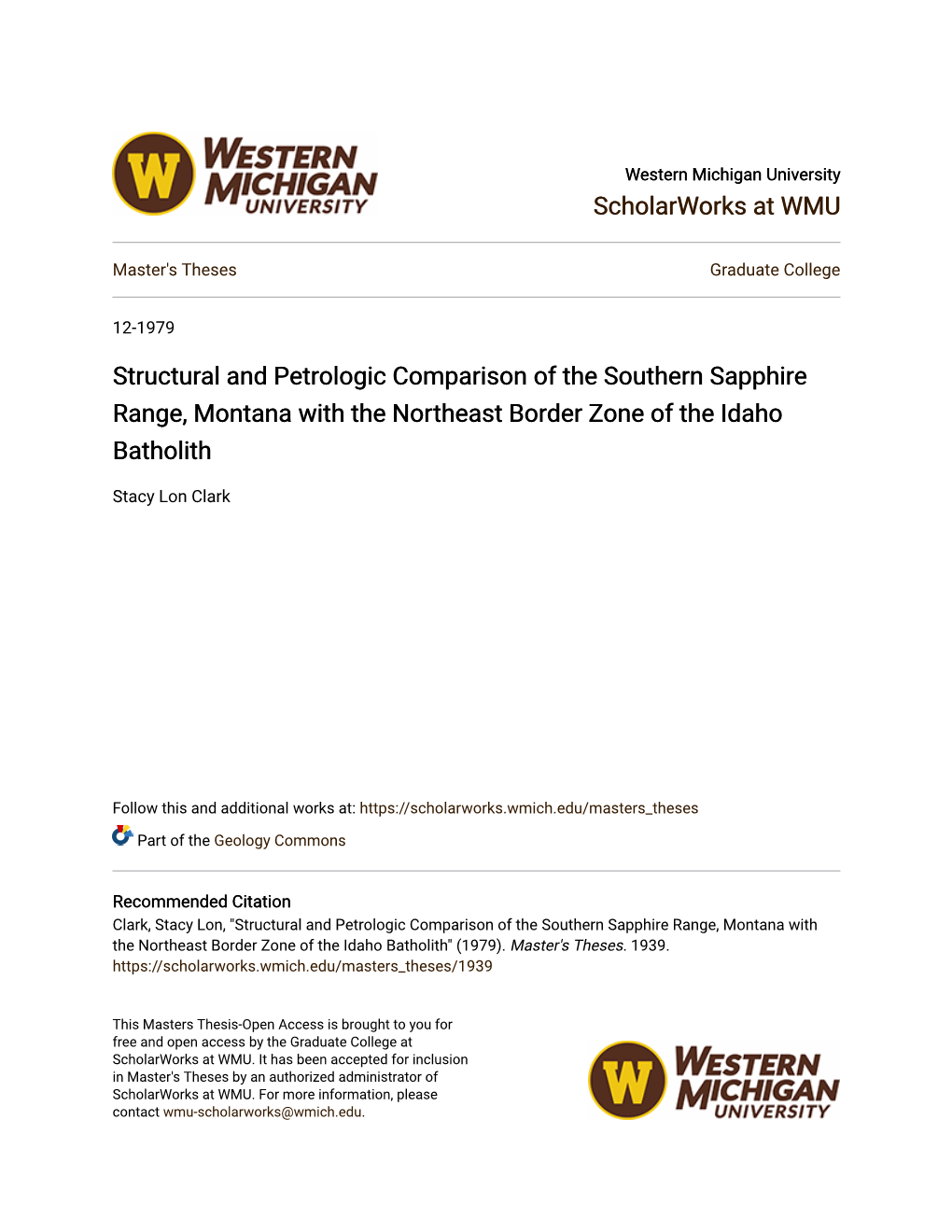 Structural and Petrologic Comparison of the Southern Sapphire Range, Montana with the Northeast Border Zone of the Idaho Batholith