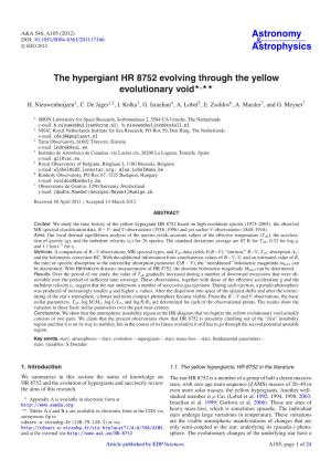 The Hypergiant HR 8752 Evolving Through the Yellow Evolutionary Void�,