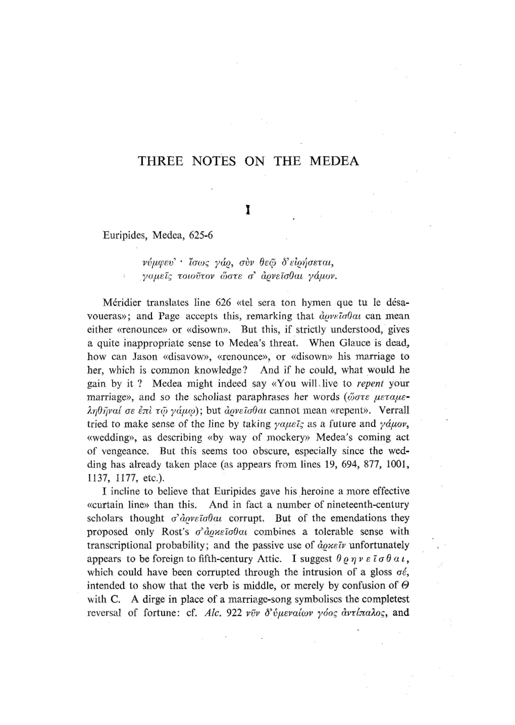 Three Notes on the Medea