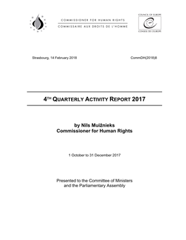 4TH QUARTERLY ACTIVITY REPORT 2017 by Nils Muižnieks