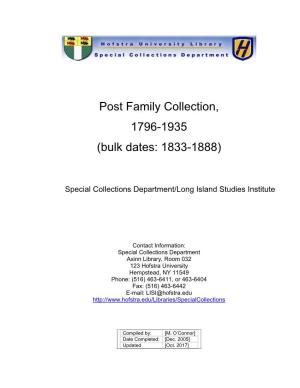 Post Family Collection, 1796-1935