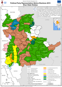 Political Party Representation Before Elections 2015 Shan State Hluttaw