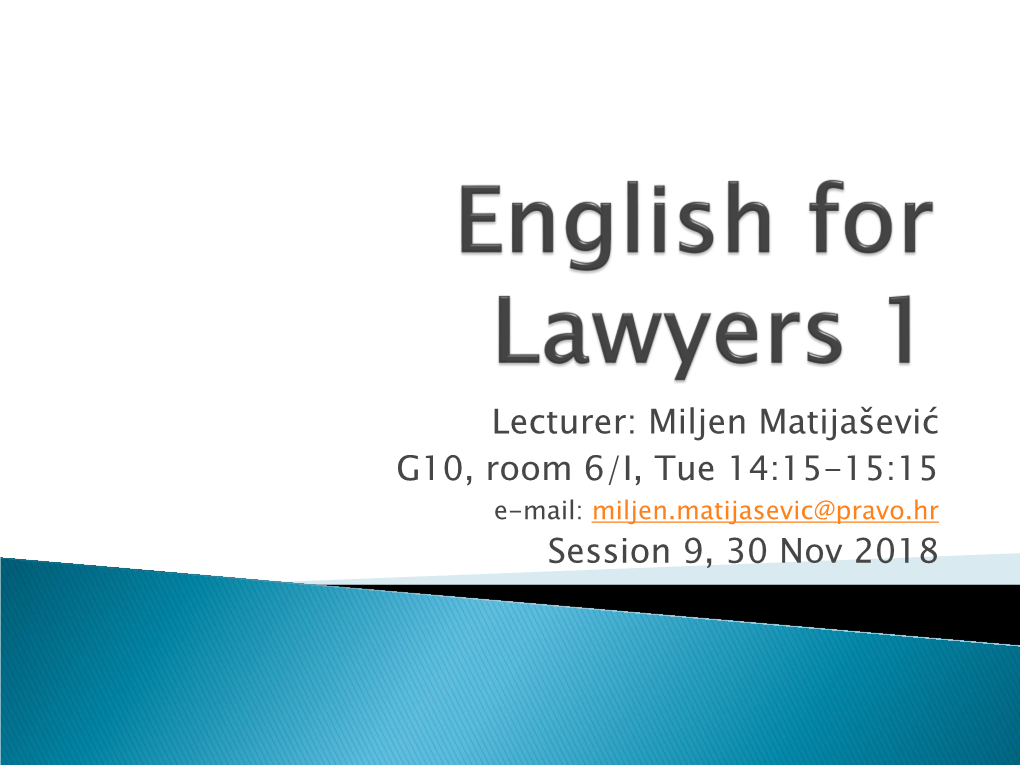 English for Law 1